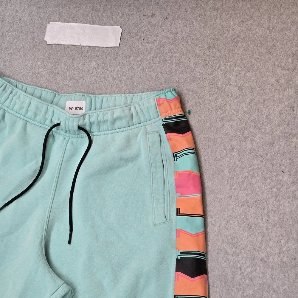 Jordan Men Activewear Shorts M Teal Embroidered Sweat Fleece AJ 11 Jumpman